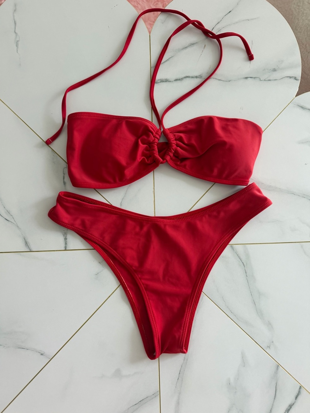 Red Two-Piece Bikini Set - Picture 2 of 9